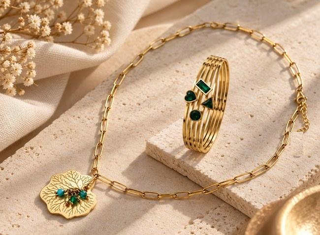Snake Chain Necklace & Bracelet Set
