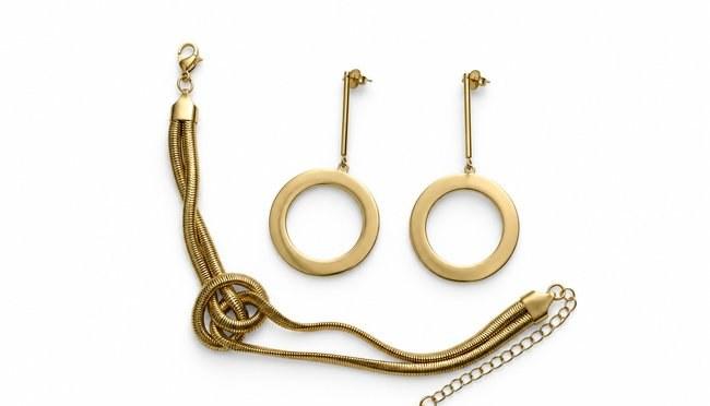 Knot Chain Necklace & Hoop Earring Set