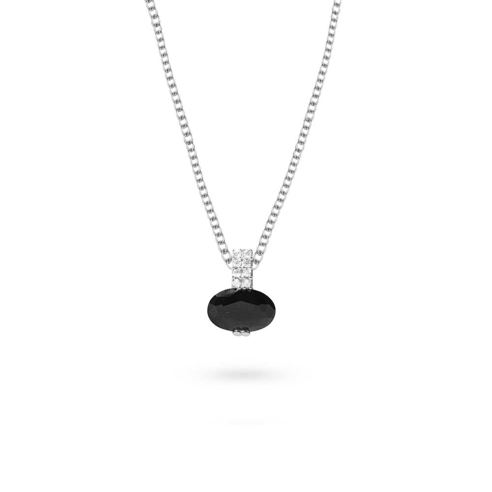 
                  
                    Sterling silver pendant featuring deep black cubic zirconia with statement finish
                  
                