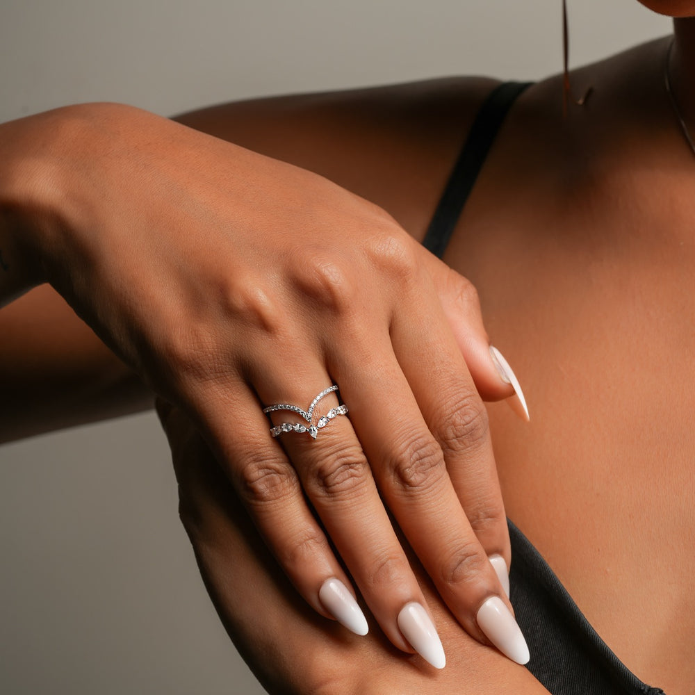 
                  
                    Regal double band zirconia ring by Klarity—crafted for elegant impressions
                  
                