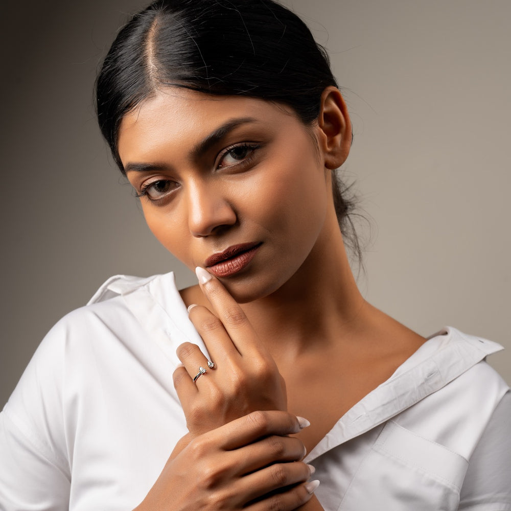 
                  
                    Modern double solitaire ring by Klarity—bold, brilliant, and beautifully minimal
                  
                