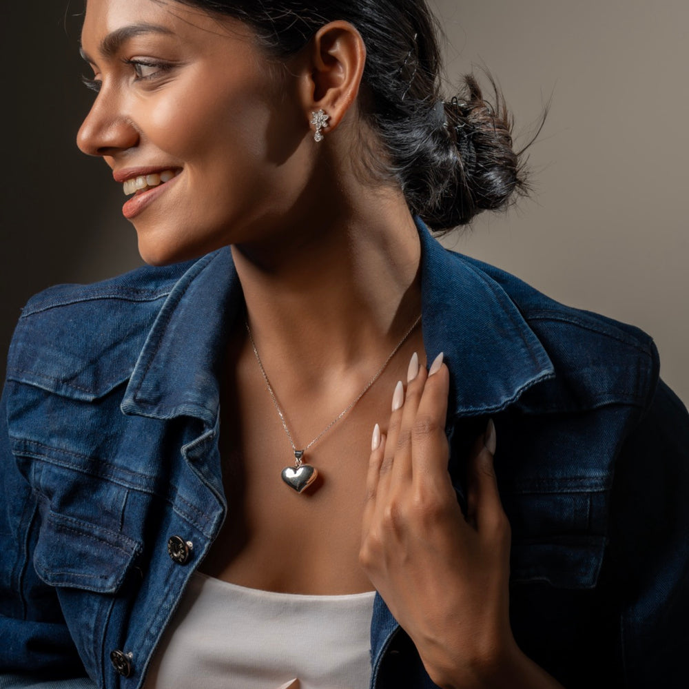 
                  
                    Sterling silver heart pendant crafted for daily elegance by Klarity
                  
                