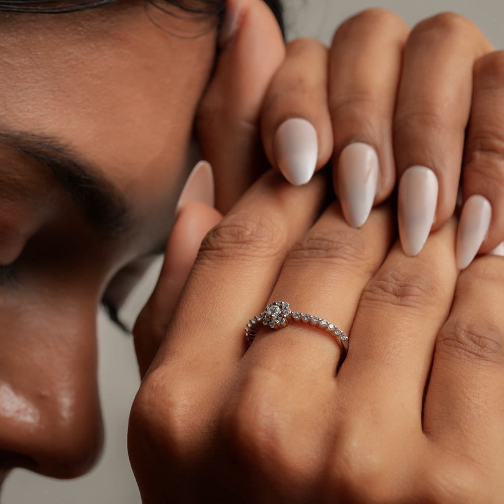 Floral Halo Eternity Ring