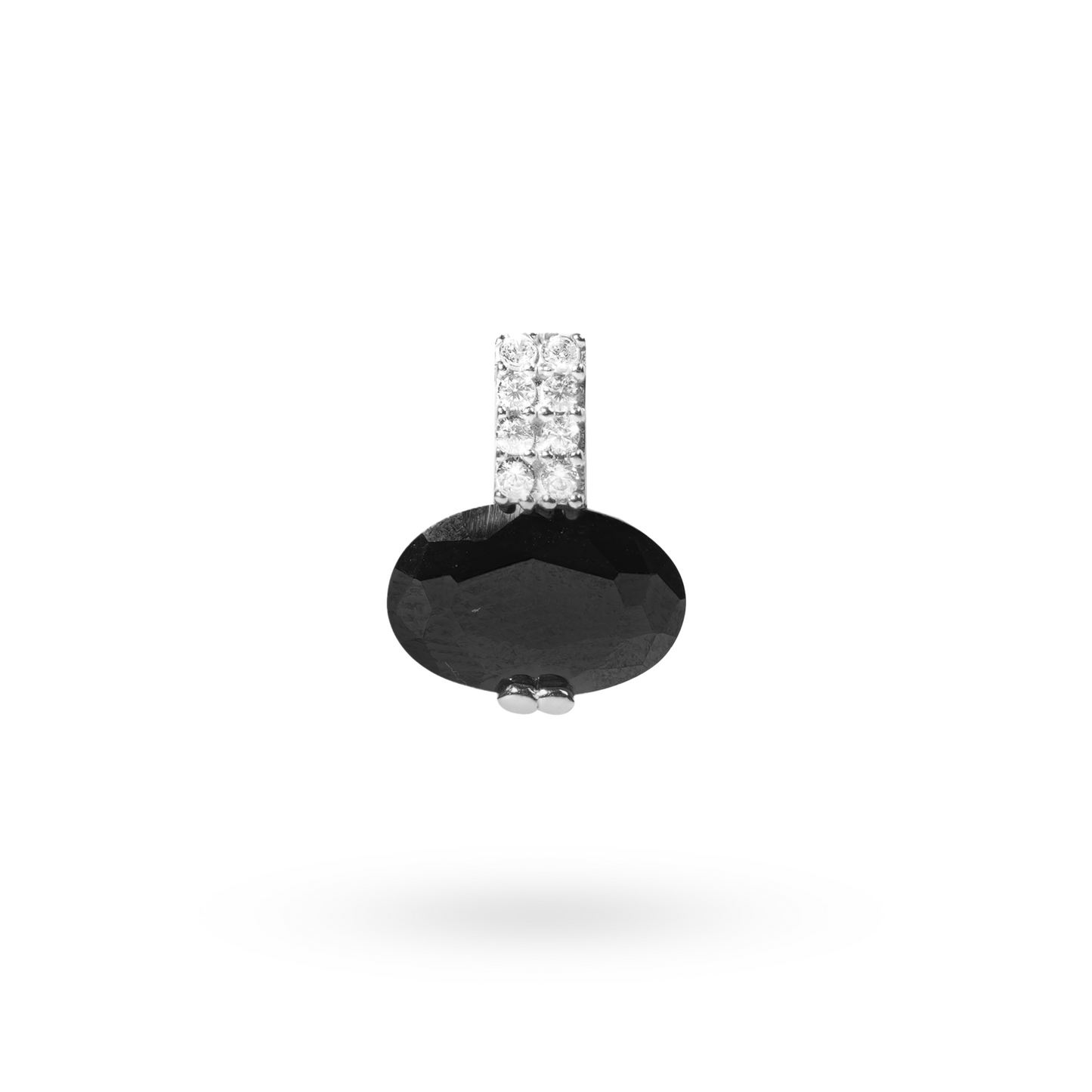 Klarity Black Studded Onyx Style Pendant in 925 silver with pave-set bail