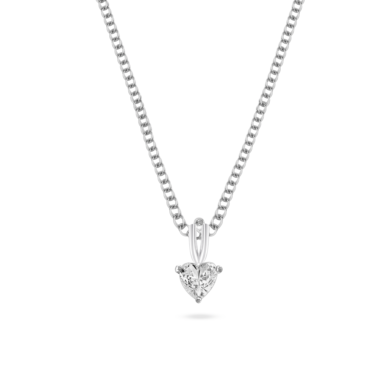 Klarity classic heart pendant necklace in 925 sterling silver