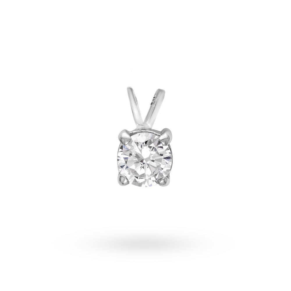 Klarity Classic Round Solitaire Pendant in 925 silver with premium zirconia