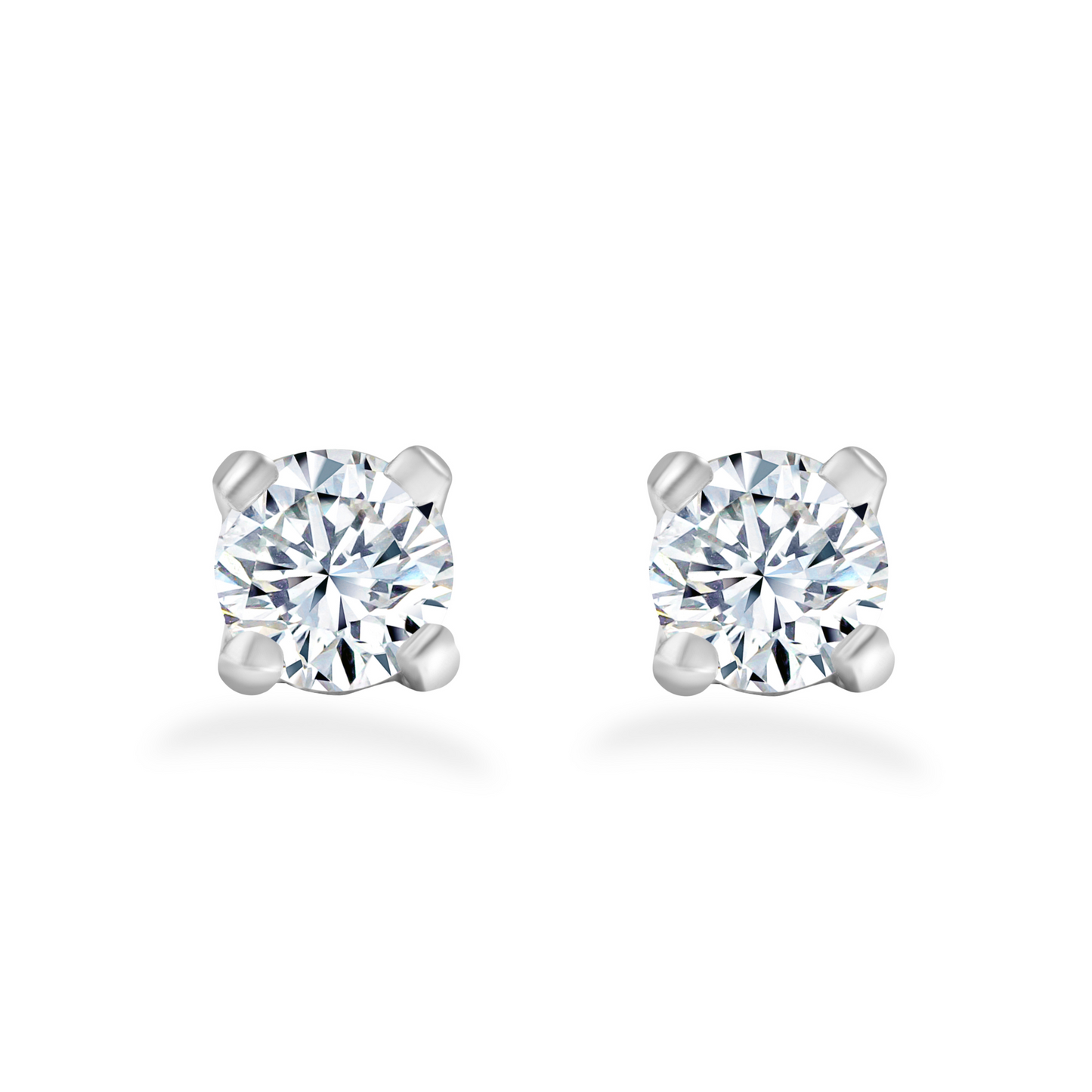 Klarity classic small stud earrings in 925 silver with round-cut cubic zirconia