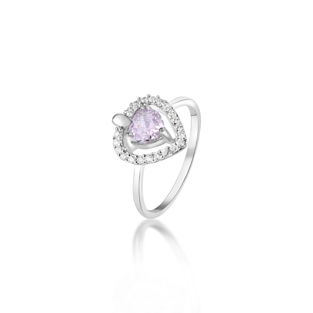 
                  
                    Klarity rhodium-plated heart halo ring—crafted for timeless elegance
                  
                