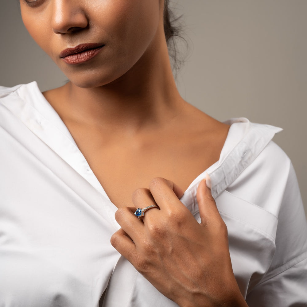 
                  
                    heart ring by Klarity with pavé-accented band
                  
                