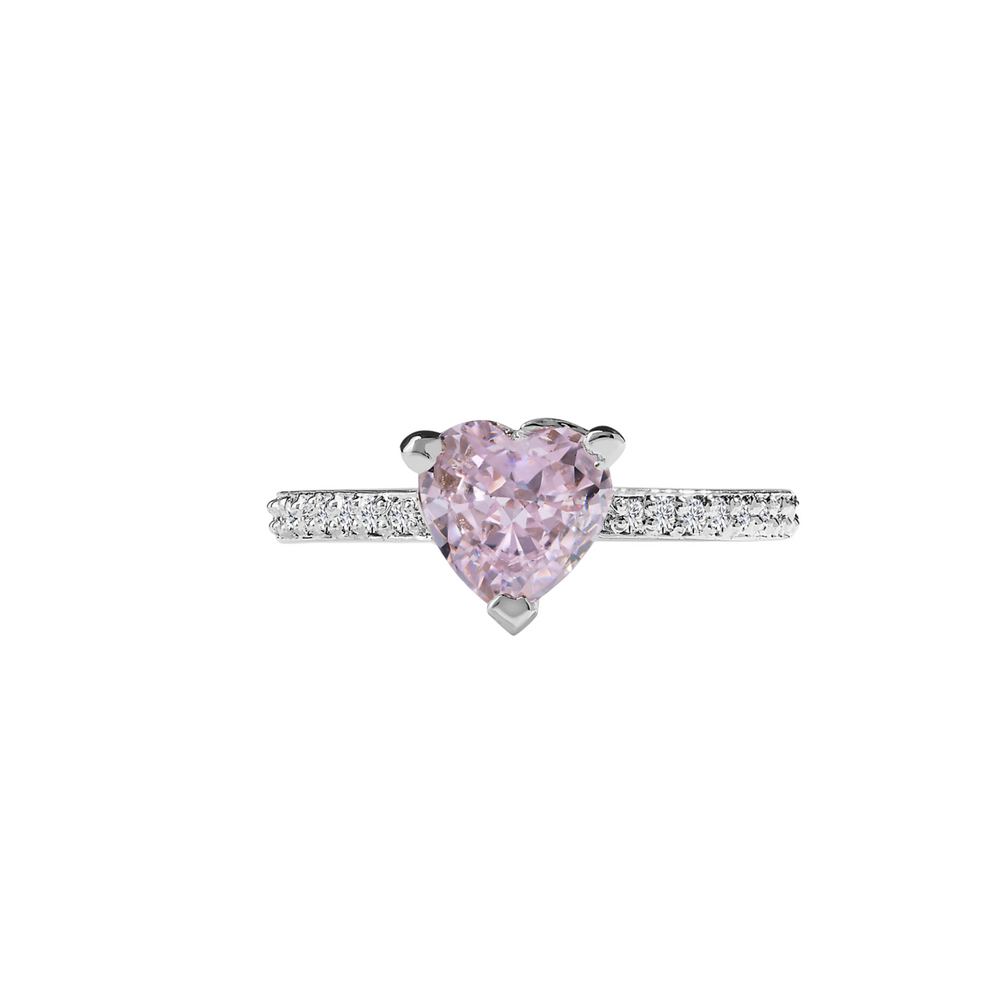 
                  
                    Heart solitaire ring with pavé sparkle, designed by Klarity for standout moments
                  
                