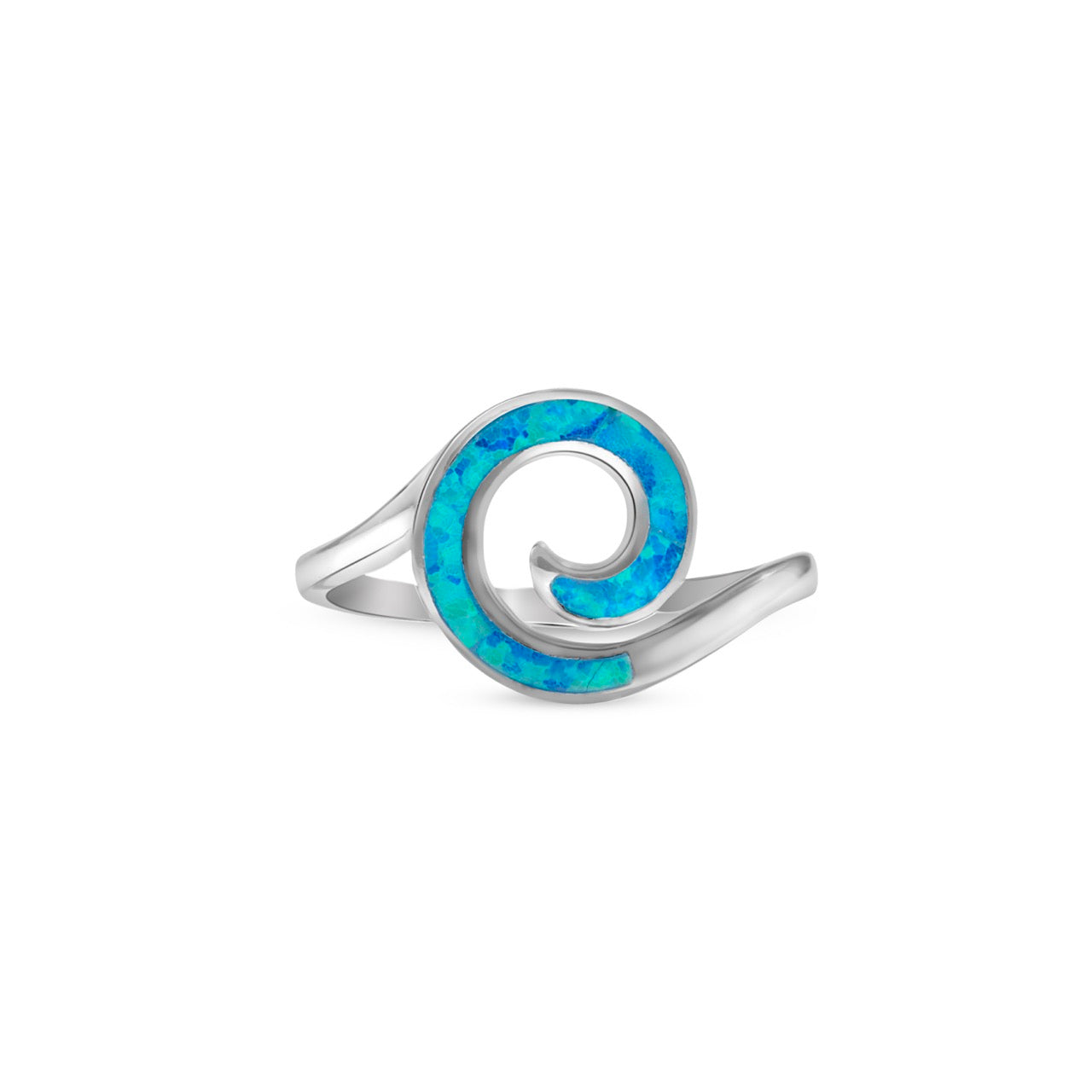 Klarity ocean spiral opal ring in 925 silver—feel the calm, wear the glow