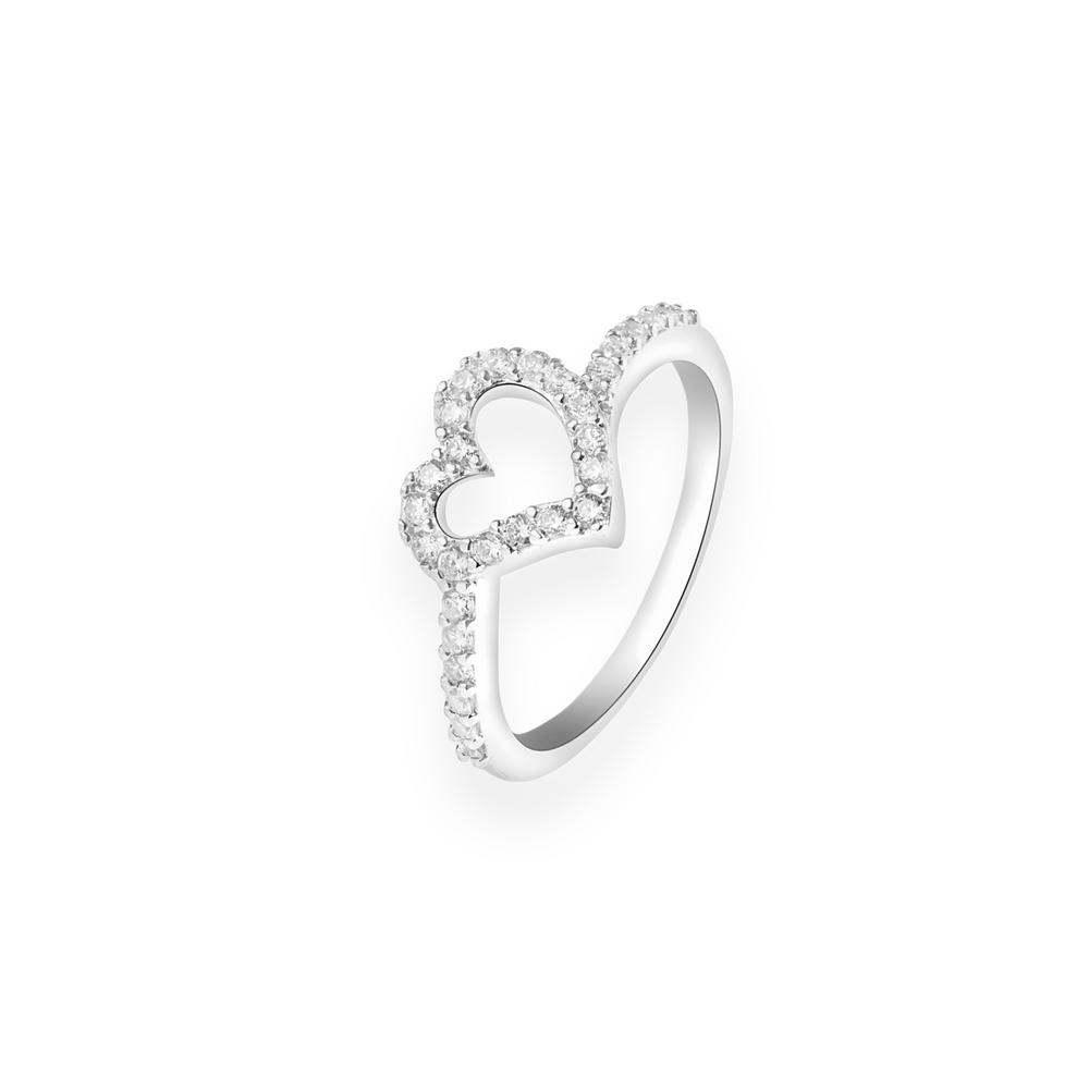 
                  
                    925 silver heart ring by Klarity with sparkling cubic zirconia details
                  
                