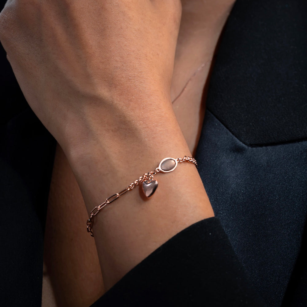 Bold dual-link design with heart and oval accents – Klarity Signature Style