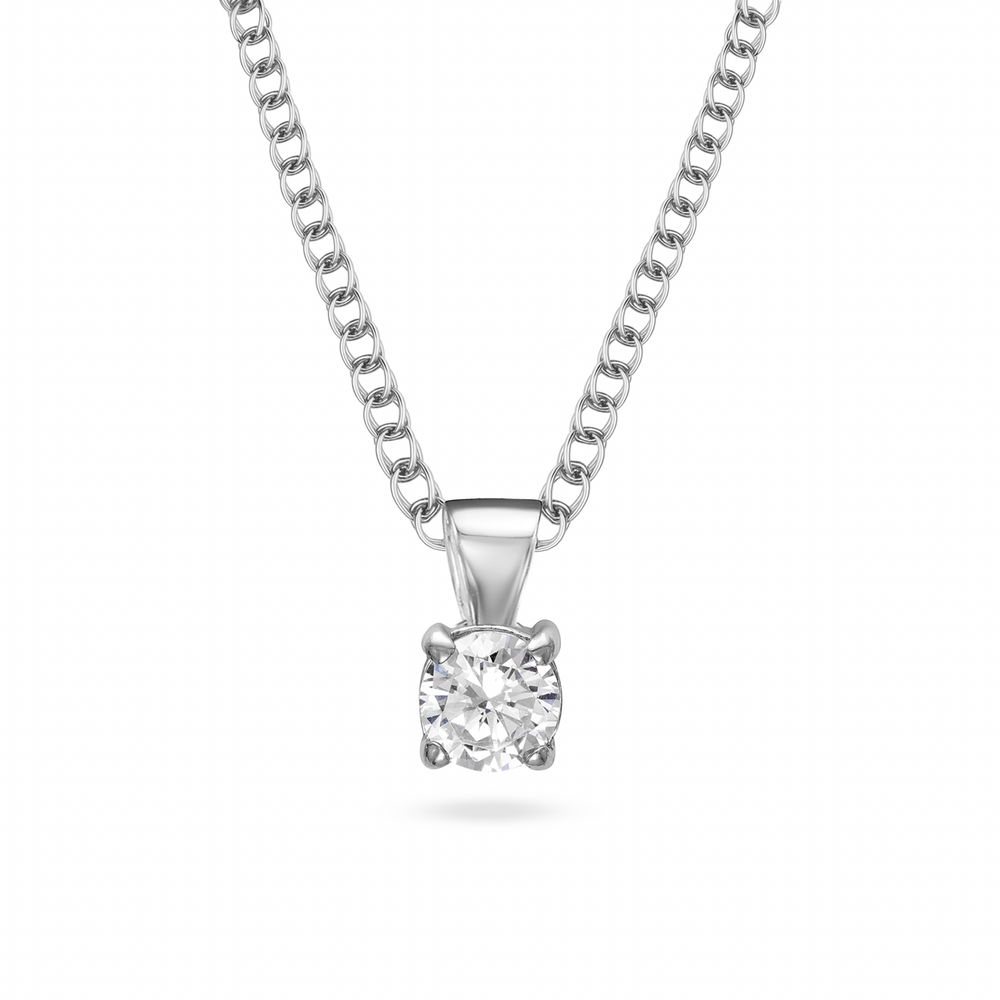 Klarity’s classic solitaire CZ pendant on 925 silver chain - timeless everyday jewelry
